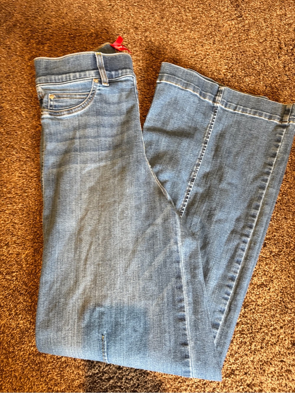 SPANX Light Blue Denim Wide Leg Jeans Pull on